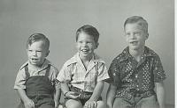  From left to right, Mark Abbott Speed (1948-1989), Richard Speed (b. 1946), and Homer Charles (Chuck) Speed, Jr., sons of Homer Charles Speed and June Miller Speed.